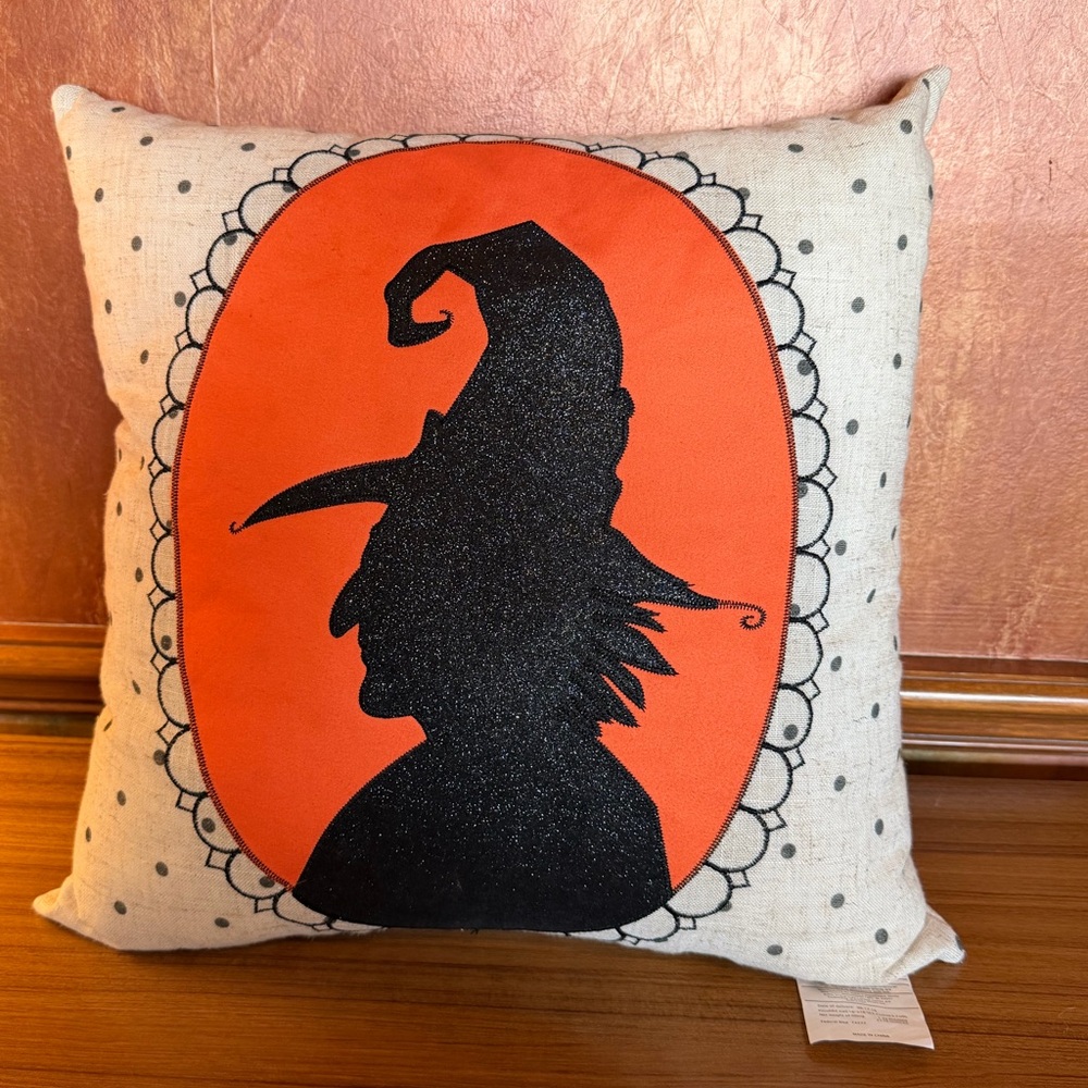 Halloween Witch Pillow Wicked The Midnight Market Black Sparkle